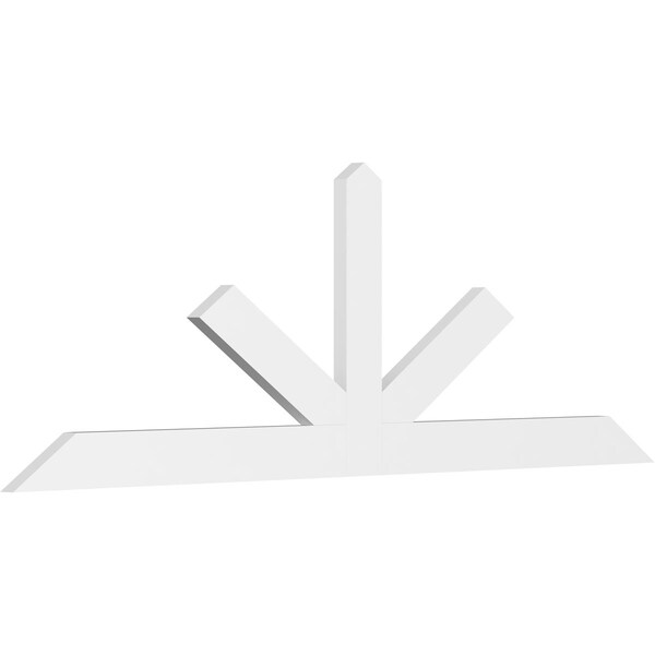 Ekena Millwork Saratoga Architectural Grade PVC Gable Bracket, 108"W x 36"H x 2"D x 6"F, 8/12 Pitch GBP108X36X0206SAR00 - main